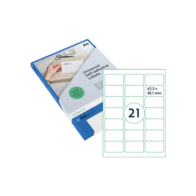 Etiket Rillprint 63.5x38.1mm tr/ds525