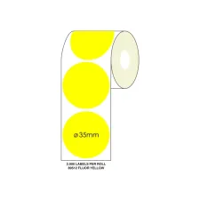 Staples Etiket SPLS 35mm rond geel/rl2000 (1 rol x 2000 stickers)