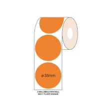 Staples Etiket SPLS 35mm rond oranje/rl2000 (1 rol x 2000 stickers)