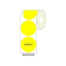 Staples Etiket SPLS 50mm rond geel/rl2000 (1 rol x 2000 stickers)