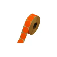 Etiket rond 35mm oranje neon/rl 500 Etiket rond 35mm oranje neon/rl 500