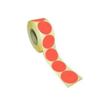 Etiket rond 35mm rood neon/rl 500