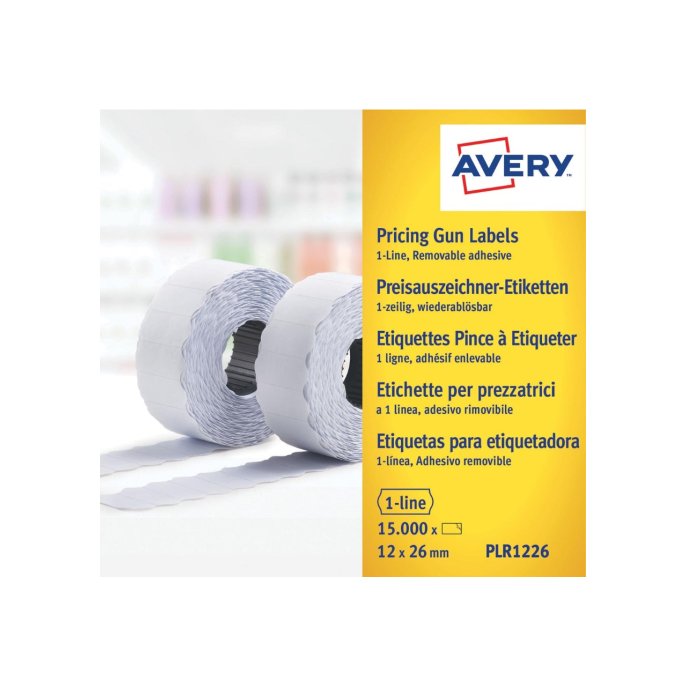Avery Etiketrol Avery PLR1226 12x26mm afn/pk10 Avery Etiketrol Avery PLR1226 12x26mm afn/pk10