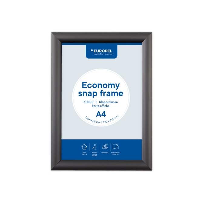 Europel Kliklijst Economy A4 25 mm Zwart