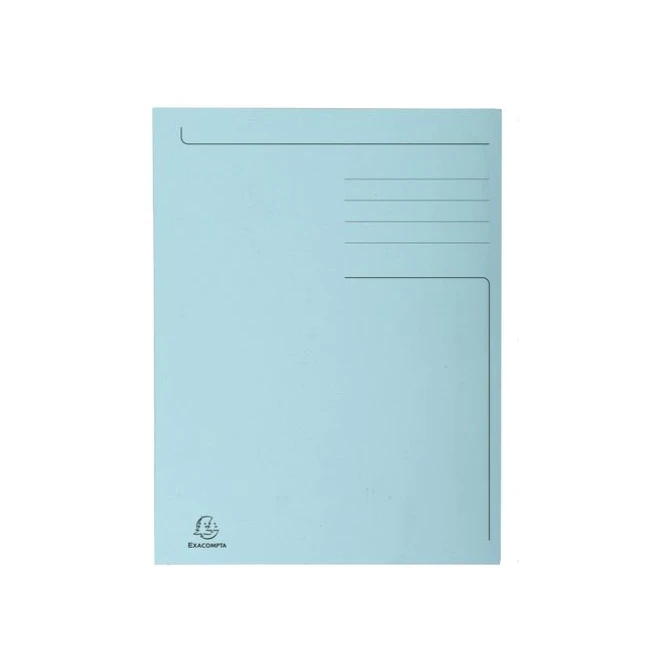 EXACOMPTA 3-Klepsmap A4 280 g/m² Gerecycled karton Blauw (pak 50 stuks)