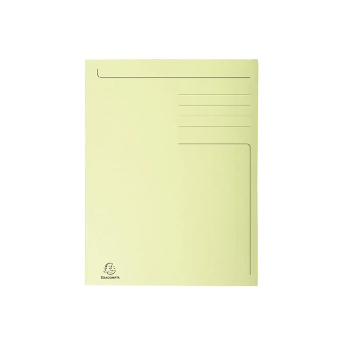 EXACOMPTA 3-Klepsmap A4 280 g/m² Gerecycled karton Geel (pak 50 stuks)