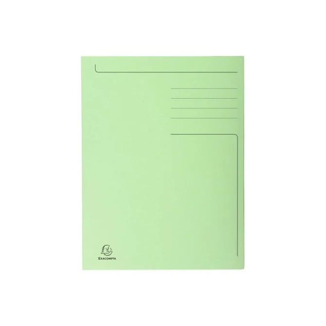 EXACOMPTA 3-Klepsmap A4 280 g/m² Gerecycled karton Grasgroen (pak 50 stuks)