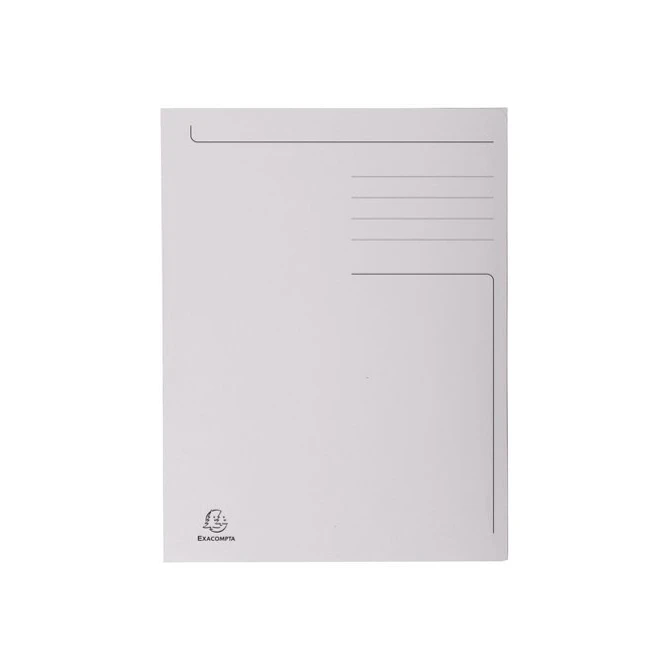 EXACOMPTA 3-Klepsmap A4 280 g/m² Gerecycled karton Grijs (pak 50 stuks)