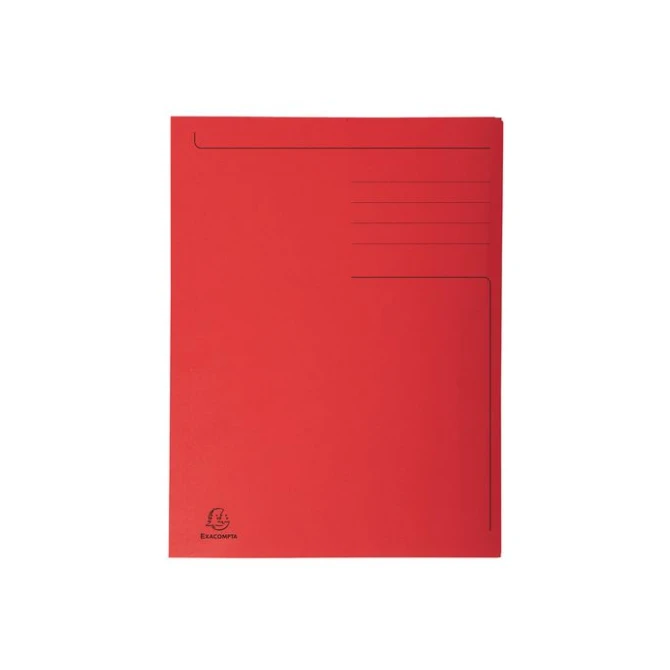 EXACOMPTA 3-Klepsmap A4 280 g/m² Gerecycled karton Rood (pak 50 stuks)