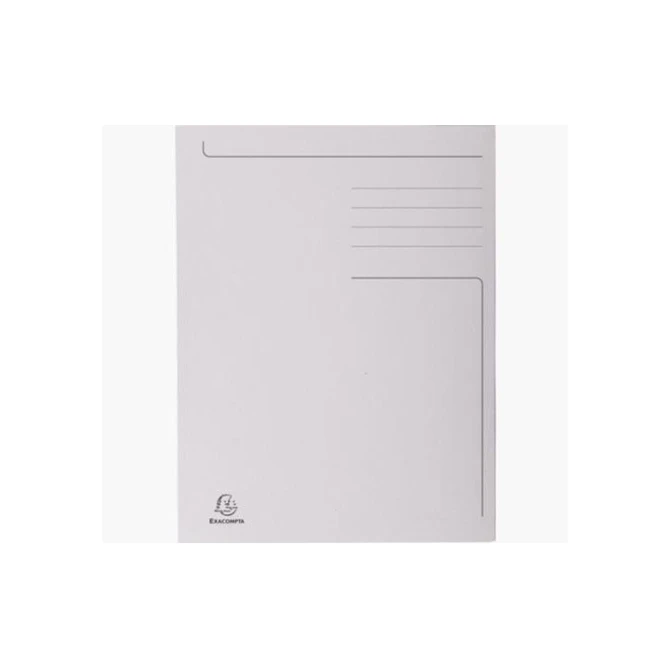 EXACOMPTA 3-Klepsmap Folio 280 g/m² Gerecycled karton Grijs (pak 50 stuks)