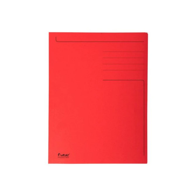 EXACOMPTA 3-Klepsmap Folio 280 g/m² Gerecycled karton Rood (pak 50 stuks)