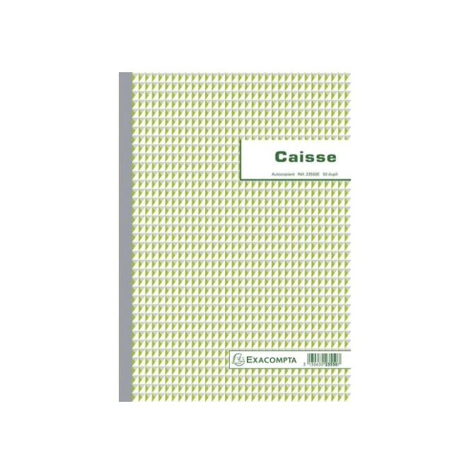 EXACOMPTA Caisse Kasboek A4 Frans 50 vel Groen (pak 5 stuks)