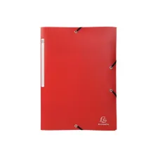 EXACOMPTA Elastomap met 3 kleppen A4 PP Rood
