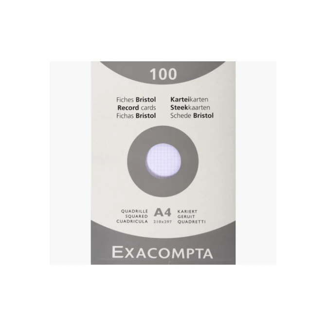 EXACOMPTA Systeemkaart A4 registratiekaart ruit wit (pak 100 vel) EXACOMPTA Systeemkaart A4 registratiekaart ruit wit (pak 100 vel)