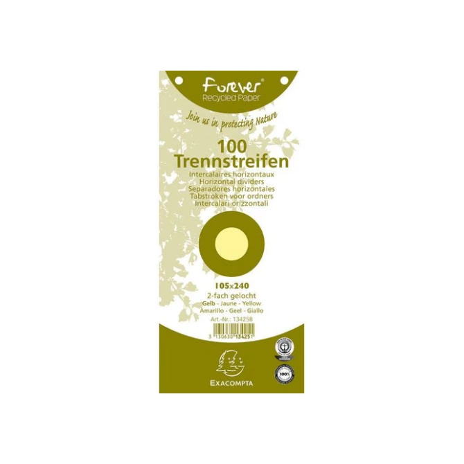 EXACOMPTA FOREVER Tabbladen Met Perforatie Gerecycled Karton 180g Geel (pak 100 stuks)