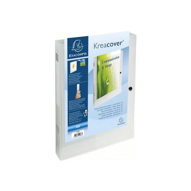 EXACOMPTA KreaCover A4 Documentenbox 330 x 240 x 40 mm PP Wit Transparant EXACOMPTA KreaCover A4 Documentenbox 330 x 240 x 40 mm PP Wit Transparant