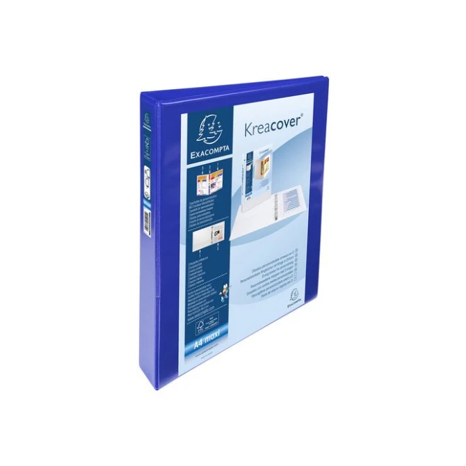 EXACOMPTA KreaCover Presentatie Ringband A4 Maxi Ringcapaciteit 30 mm 4 rings Blauw