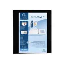 EXACOMPTA KreaCover Presentatieringband A4 Maxi Ringcapaciteit 40 mm 4 rings Zwart
