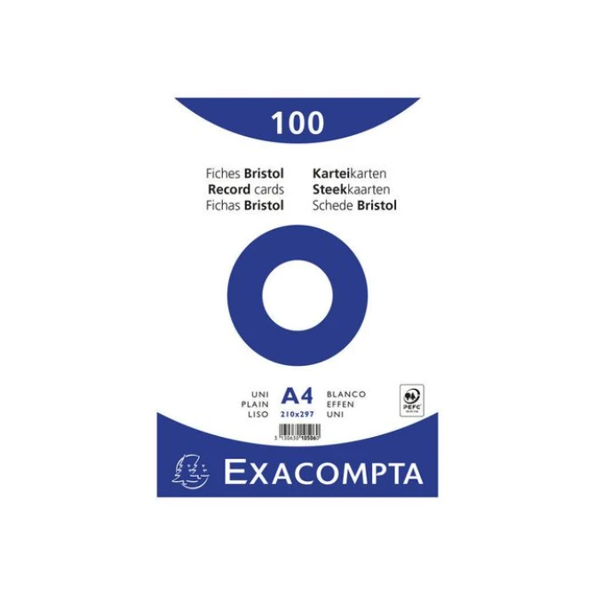 Exacompta Systeemkaart A4 wit (pak 100 stuks) Exacompta Systeemkaart A4 wit (pak 100 stuks)