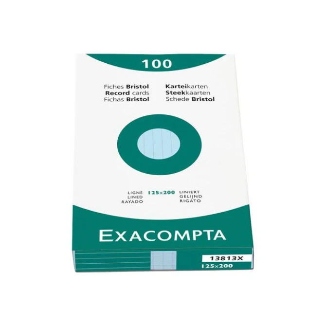 EXACOMPTA Systeemkaart 125 x 200 mm Gelinieerd Blauw (pak 100 stuks) EXACOMPTA Systeemkaart 125 x 200 mm Gelinieerd Blauw (pak 100 stuks)