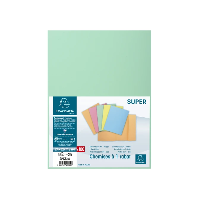 EXACOMPTA Vouwmap Nature Future met 1 klep A4 160 g/m² groen (pak 100 stuks)