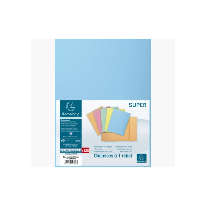 EXACOMPTA Vouwmap Nature Future met 1 klep A4 160 g/m² lichtblauw (pak 100 stuks)