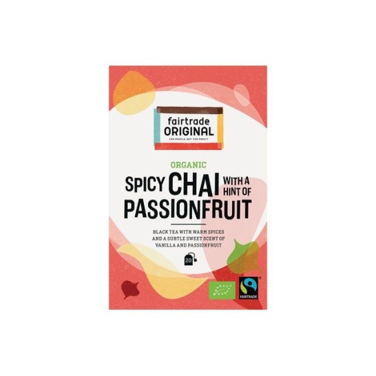FAIR TRADE ORIGINAL Organic Thee Spicy Chai With Passionfruit (doos 6 x 20 stuks)