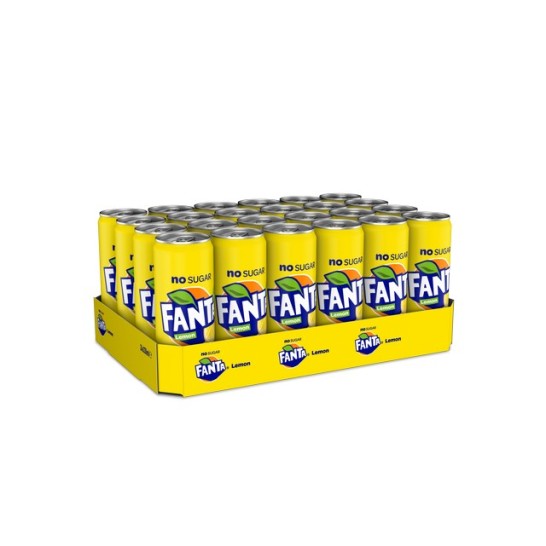 FANTA Lemon ZERO Frisdrank 0.33 l blik (pak 24 stuks)