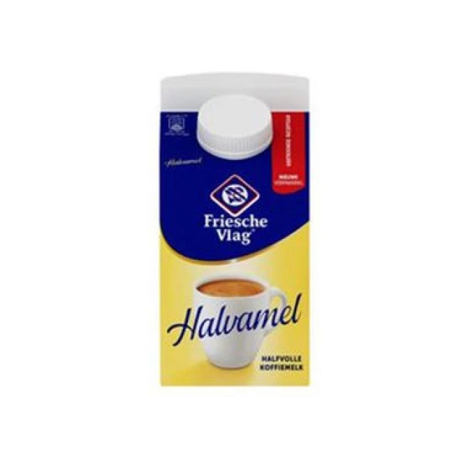 FRIESCHE VLAG Koffiemelk Halvamel Halfvol 455 ml per pak (doos 18 x 455 milliliter) FRIESCHE VLAG Koffiemelk Halvamel Halfvol 455 ml per pak (doos 18 x 455 milliliter)