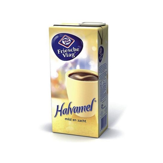 FRIESCHE VLAG Koffiemelk Halvamel Halfvol (doos 6 x 930 milliliter)