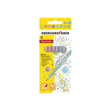 Faber Castell Viltstift FC glitter pastel/pk8