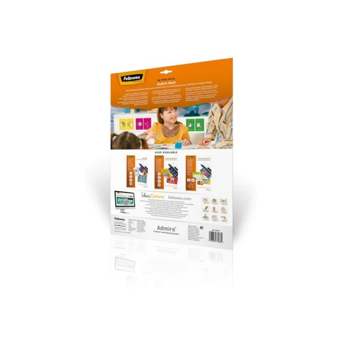 FELLOWES Admire Stylish Matt Lamineerhoezen A3 80 micron (pak 25 stuks) FELLOWES Admire Stylish Matt Lamineerhoezen A3 80 micron (pak 25 stuks)