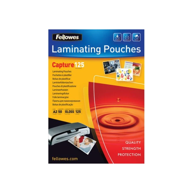 FELLOWES Lamineerhoes A2 2 x 125 micron Glanzend (doos 3 x 50 stuks) FELLOWES Lamineerhoes A2 2 x 125 micron Glanzend (doos 3 x 50 stuks)
