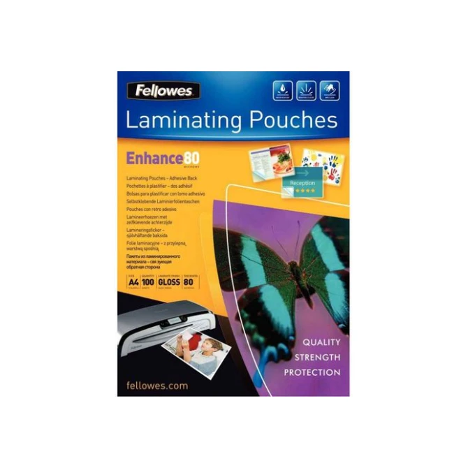 FELLOWES Lamineerhoes A3 Zelfklevend 303 x 426 mm 2 x 80 micron Glanzend (pak 100 stuks) FELLOWES Lamineerhoes A3 Zelfklevend 303 x 426 mm 2 x 80 micron Glanzend (pak 100 stuks)