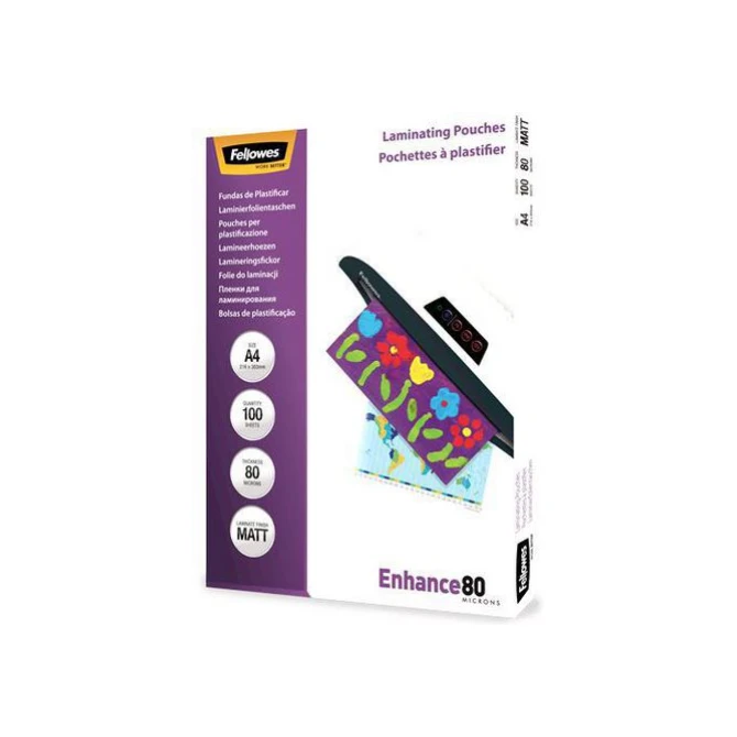 FELLOWES Lamineerhoes A4 216 x 303 mm 2 x 80 micron Mat (pak 100 stuks) FELLOWES Lamineerhoes A4 216 x 303 mm 2 x 80 micron Mat (pak 100 stuks)