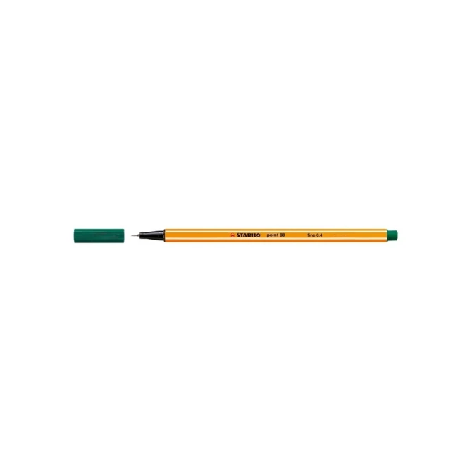 Fineliner Stabilo point 88 dennengr (10 stuks)