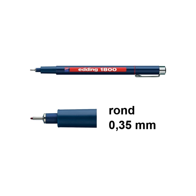 Fineliner EDDING 1800 0.3mm rood (10 stuks)