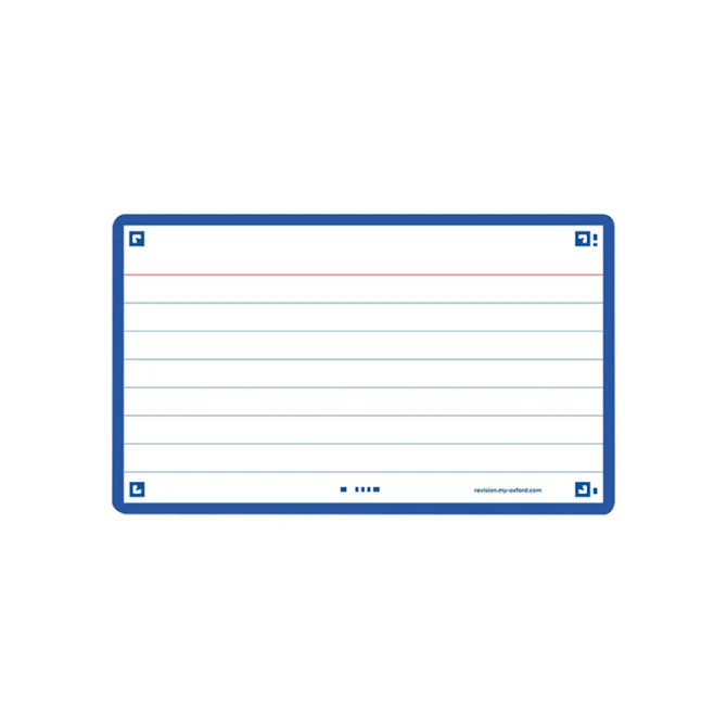 Flashcard OXFORD A7 lijn blauw/pk80
