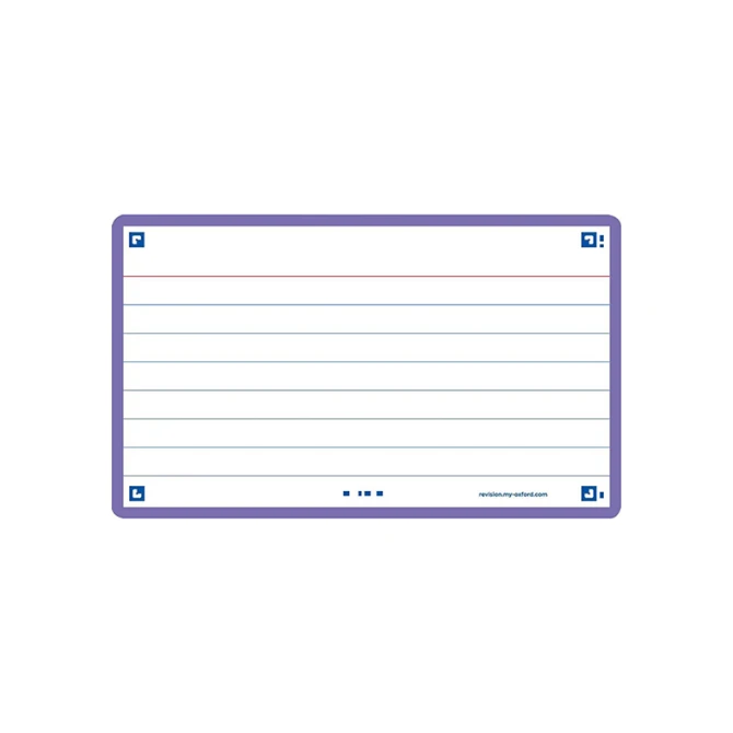Flashcard OXFORD A7 lijn paars/pk80