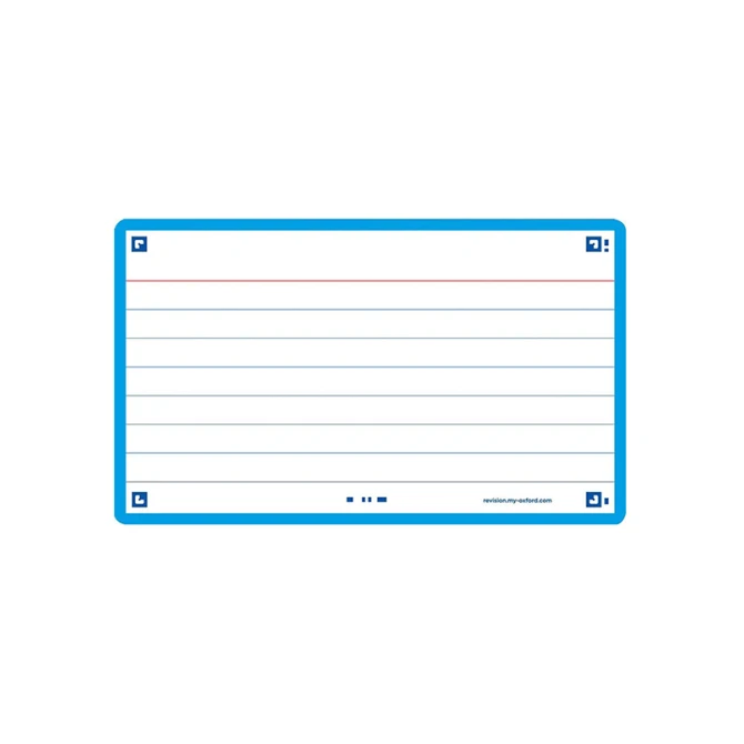 Flashcard OXFORD A7 lijn turqouise/pk80