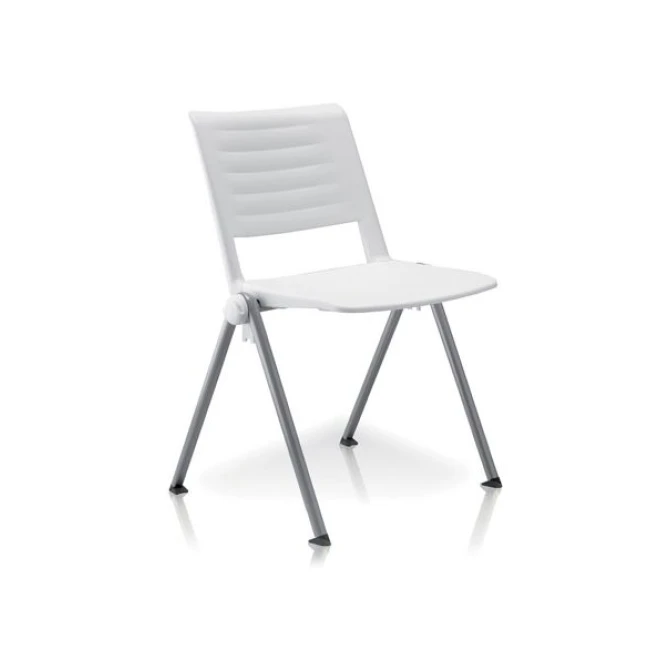 Flexto Projectstoel 4 poten Aluminium/ Wit Flexto Projectstoel 4 poten Aluminium/ Wit