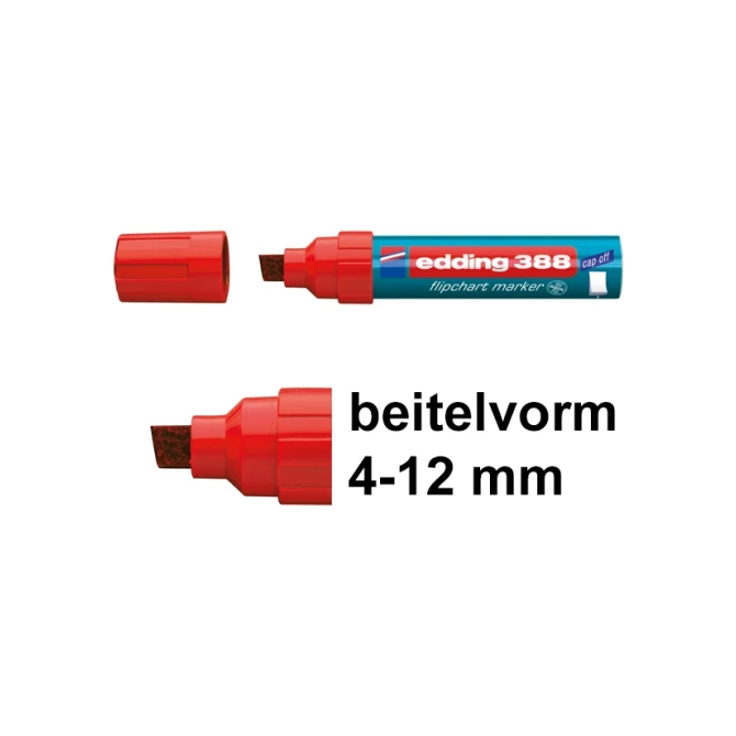 Flipovermarker EDDING 388 4-12 rood (10 stuks)