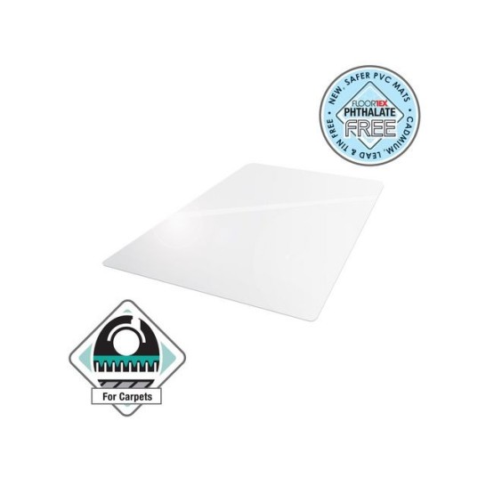 Floortex Cleartex® Cleartex® Advantage Vloermat Voor Tapijt PVC Antimicrobieel 1200 x 1500 mm Transparant
