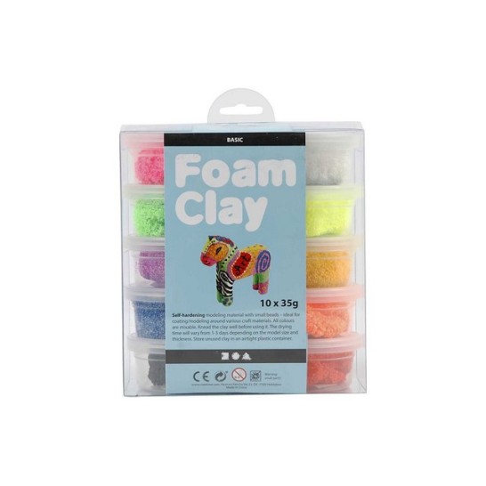 Foam Clay Boetseermateriaal FC assorti/pk10x35g (pak 10 stuks)