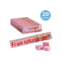 Fruit-Tella Snoep Aardbei Vegan (20 rollen x 20 snoepjes)