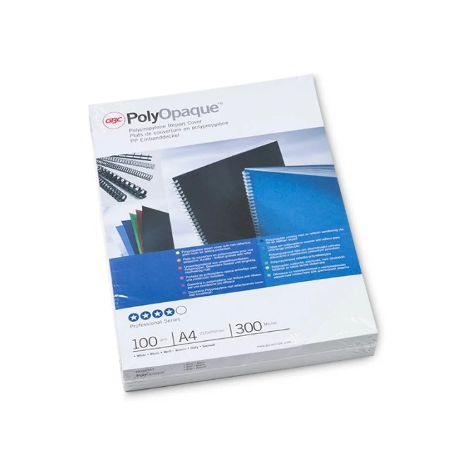 GBC Schutblad PolyOpaque A4 030 mm wit (pak 100 stuks) GBC Schutblad PolyOpaque A4 030 mm wit (pak 100 stuks)