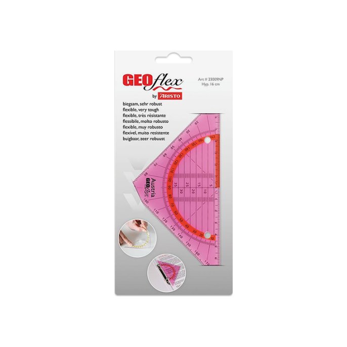 Geodriehoek Aristo flex 16cm roze Geodriehoek Aristo flex 16cm roze