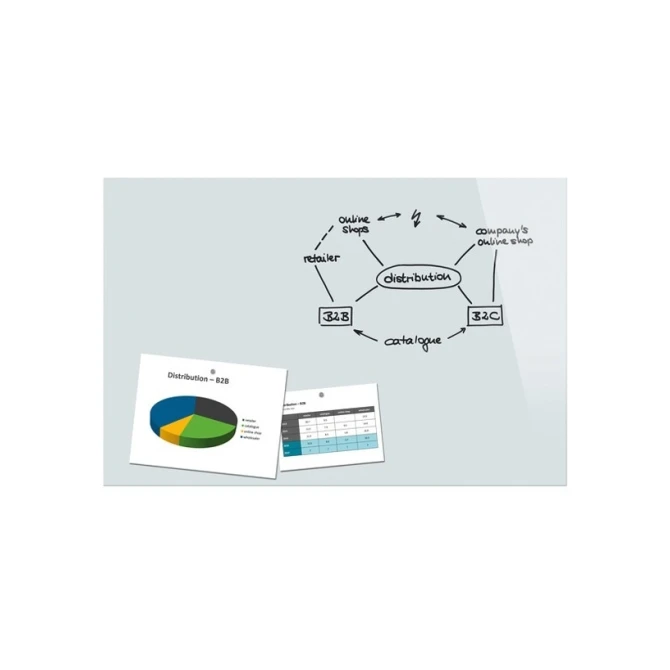 Glasbord SIGEL 90x60 cm wit