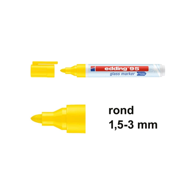 EDDING 95 Glasmarker 1.5-3mm geel (10 stuks)