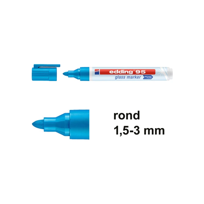 EDDING 95 Glasmarker 1.5-3mm lichtblauw (10 stuks)
